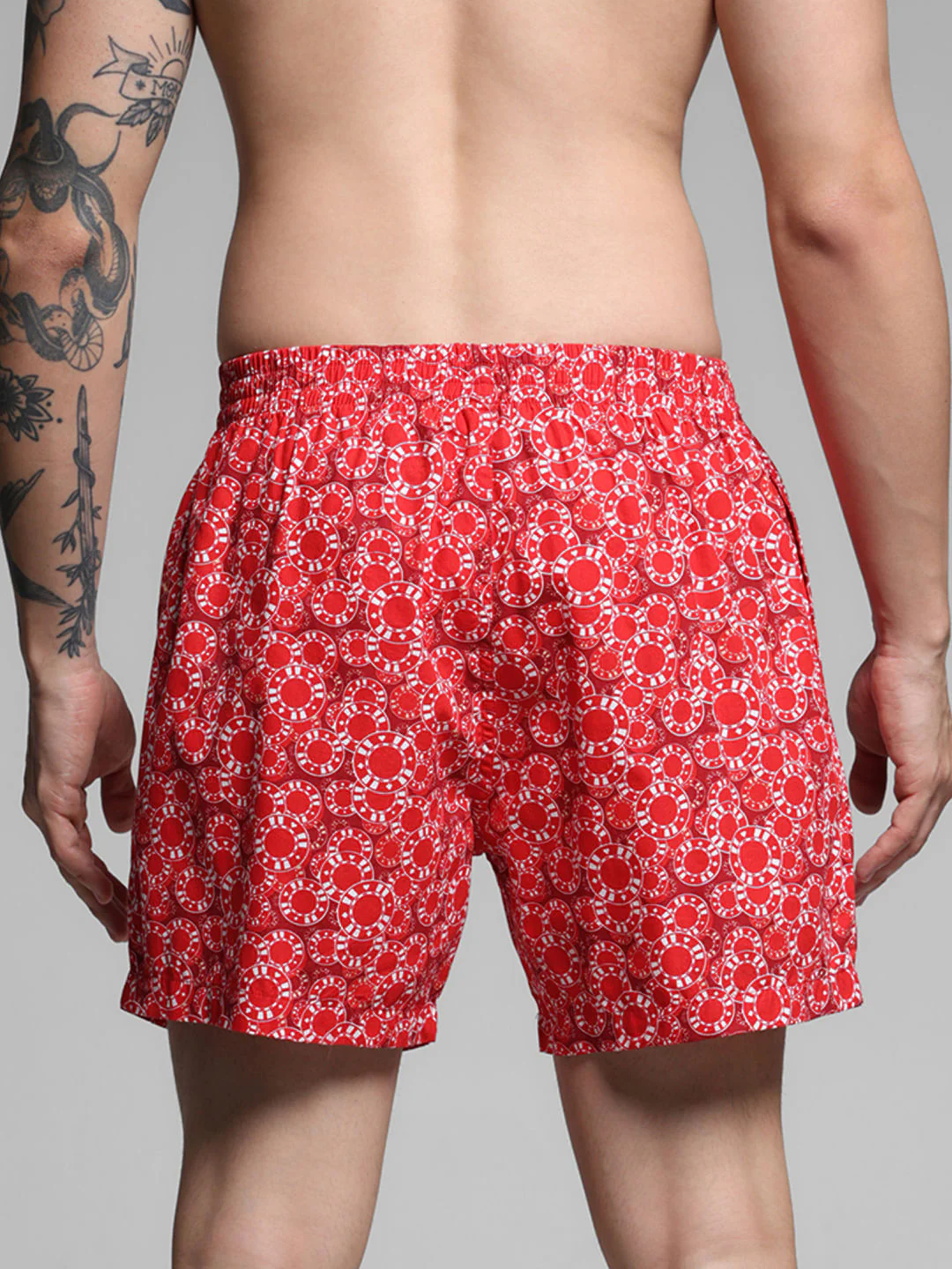 Red Casino Coin Print Cotton Boxers - Image 3