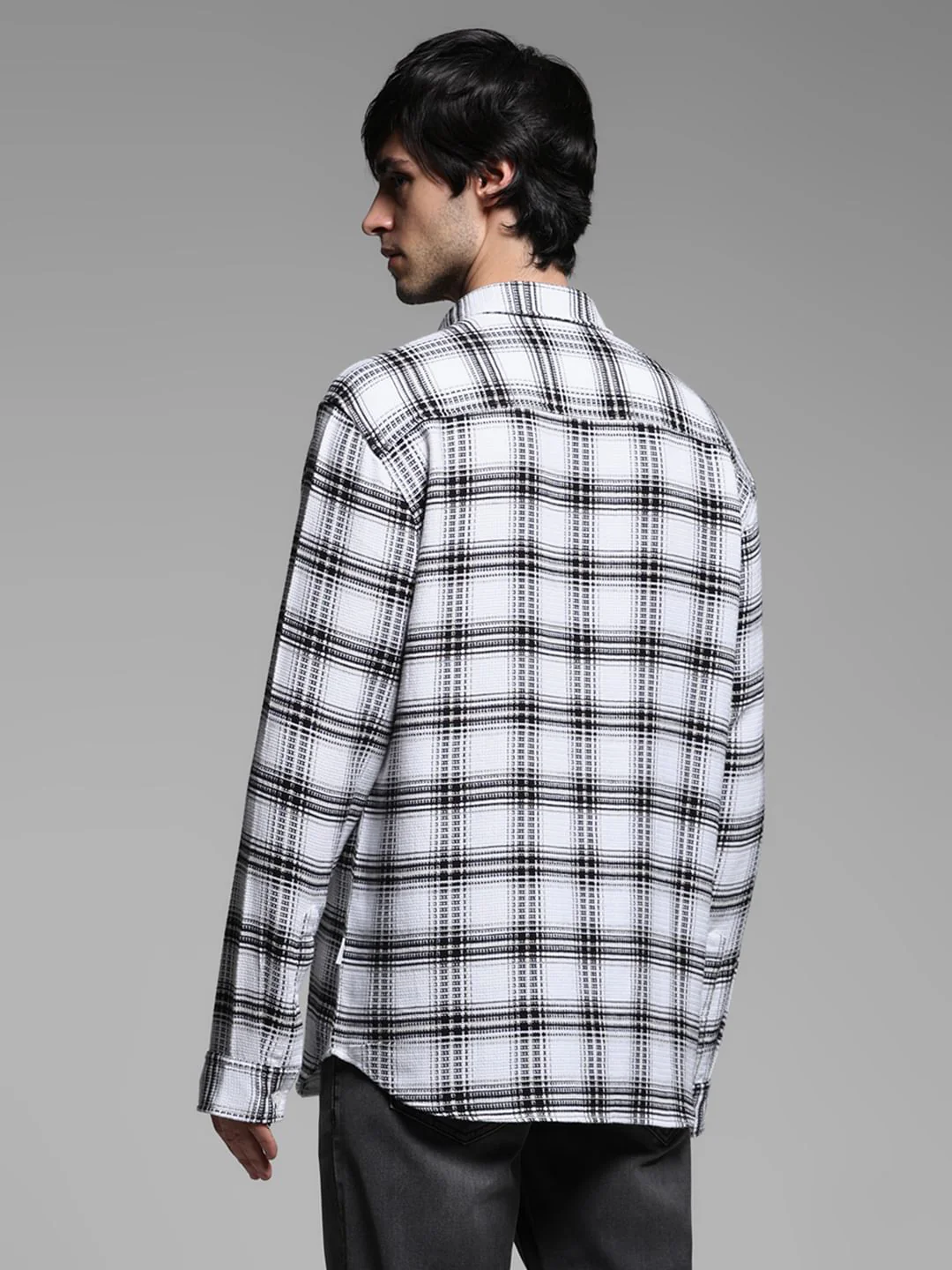 White Check Dobby Cotton Shirt - Image 4
