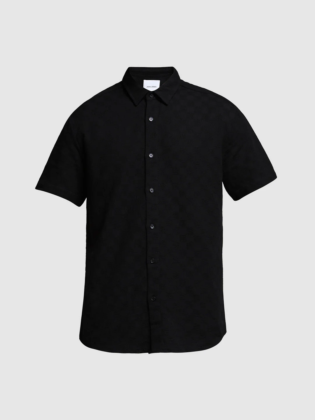 Black Textured Cotton Shirt - Image 7