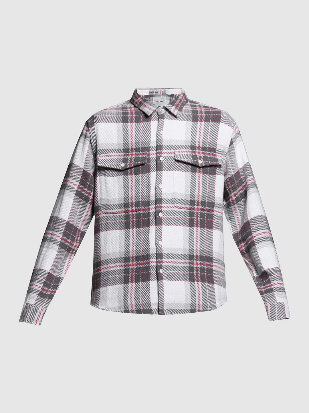 White Check Print Oversized Shirt - Image 7