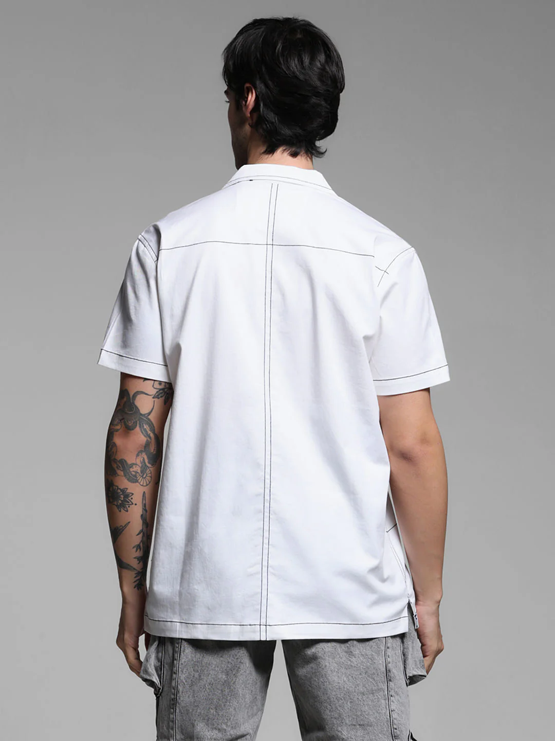 White Resort Collar Shirt - Image 4