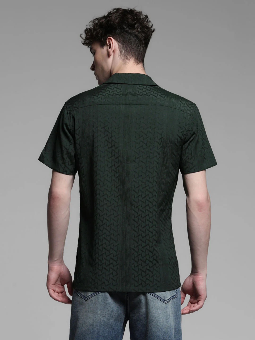 DARK GREEN SHORT SLEEVES SHIRT - Image 4