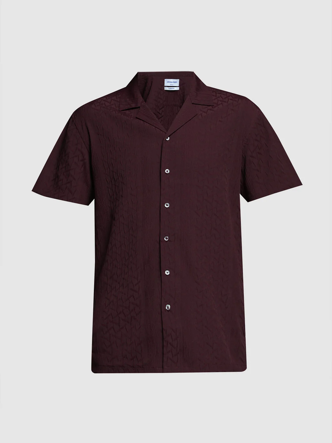 Red Resort Collar Cotton Shirt - Image 7