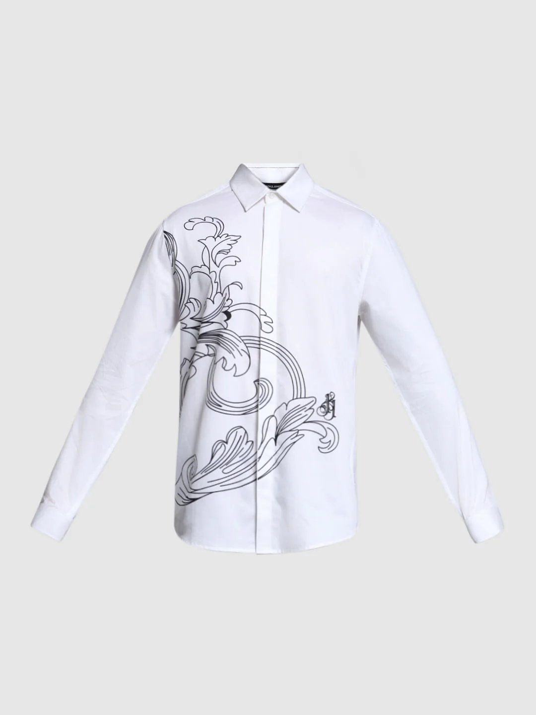 White Printed Full Sleeves Shirt - Image 7