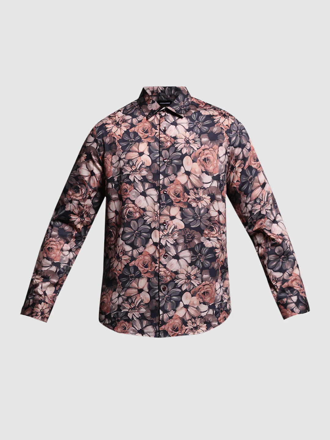 Brown Floral Cotton Full Sleeves Shirt - Image 7