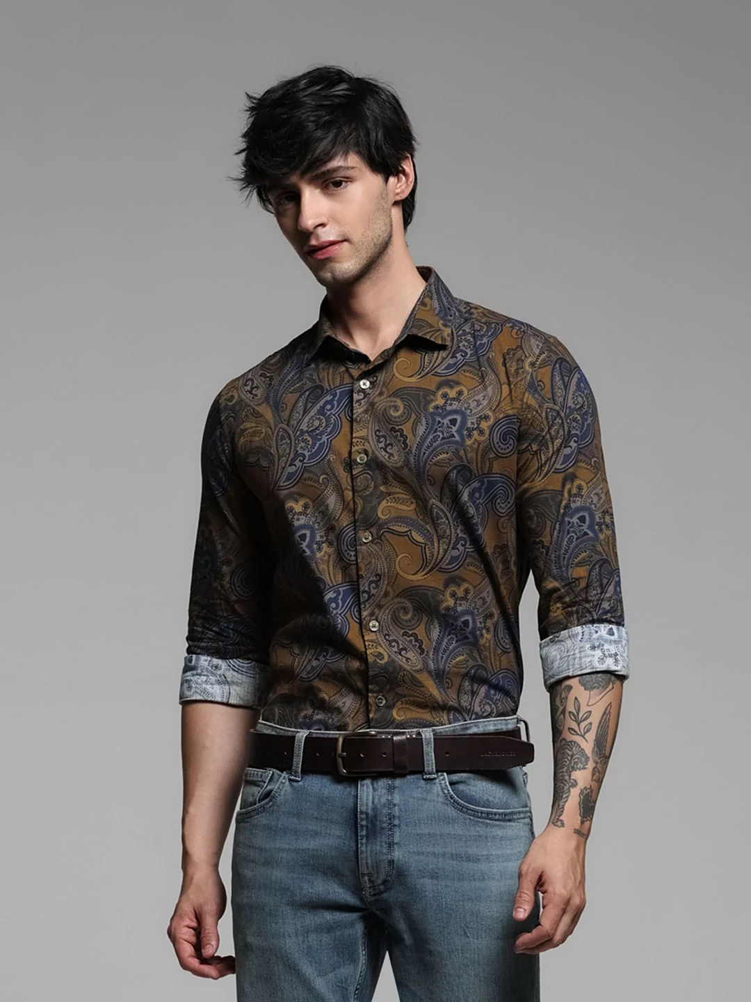 Green Paisley Full Sleeves Shirt