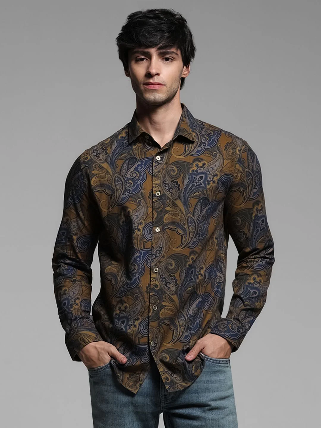Green Paisley Full Sleeves Shirt - Image 2