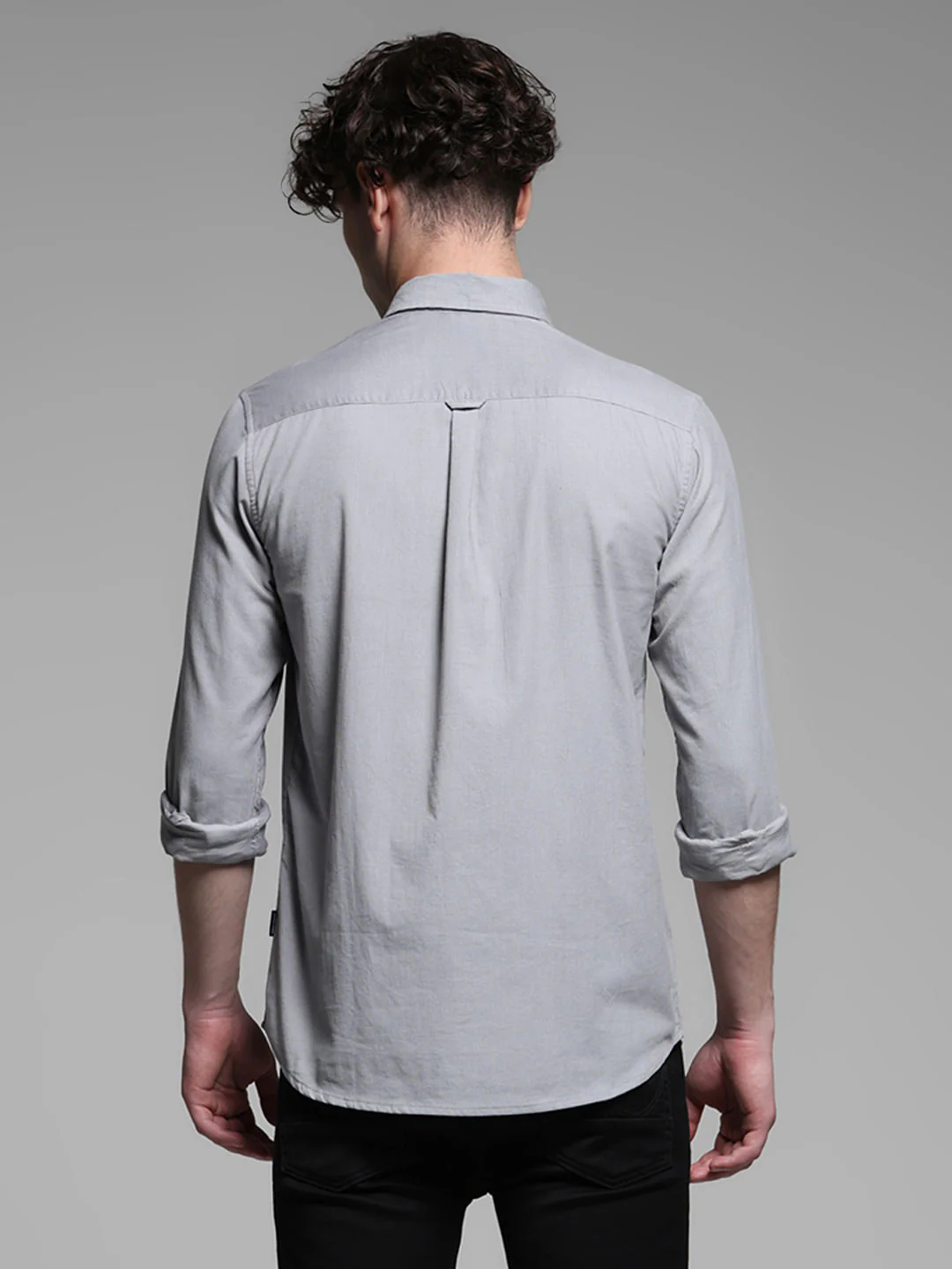 Grey Cotton Full Sleeves Shirt - Image 4