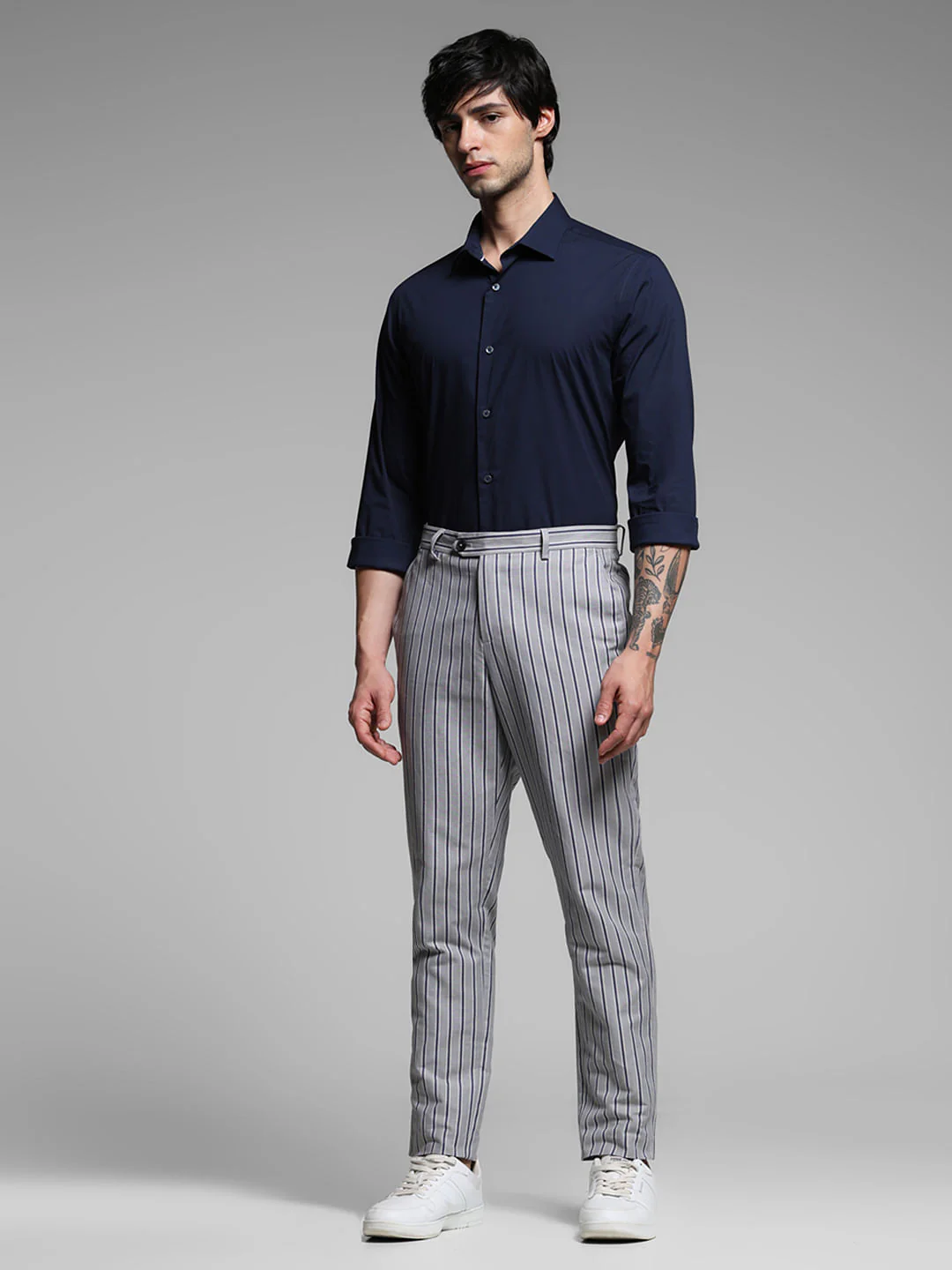 Blue Cotton Stretch Formal Shirt - Image 6