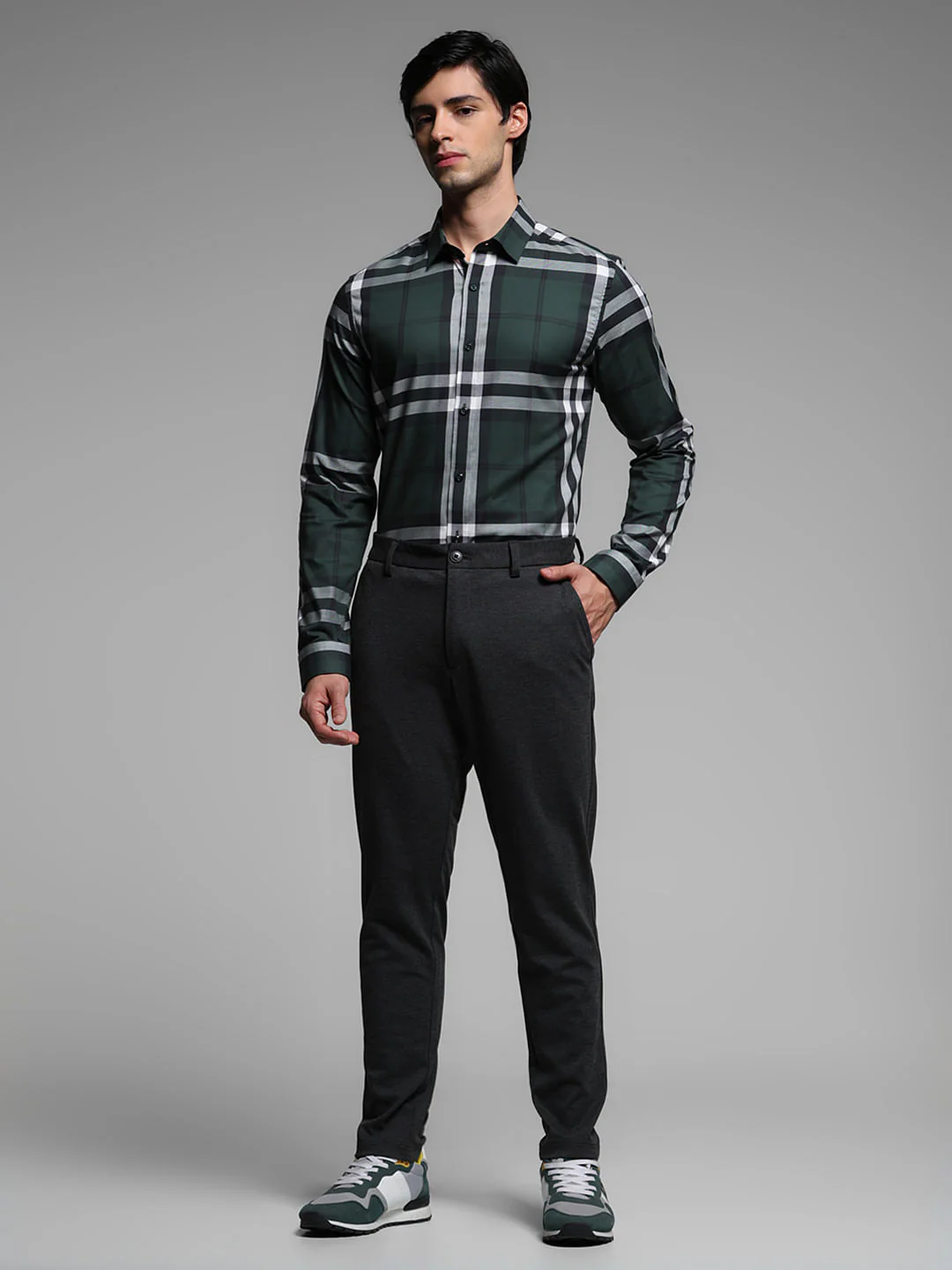 Green Check Print Full Sleeves Shirt - Image 6
