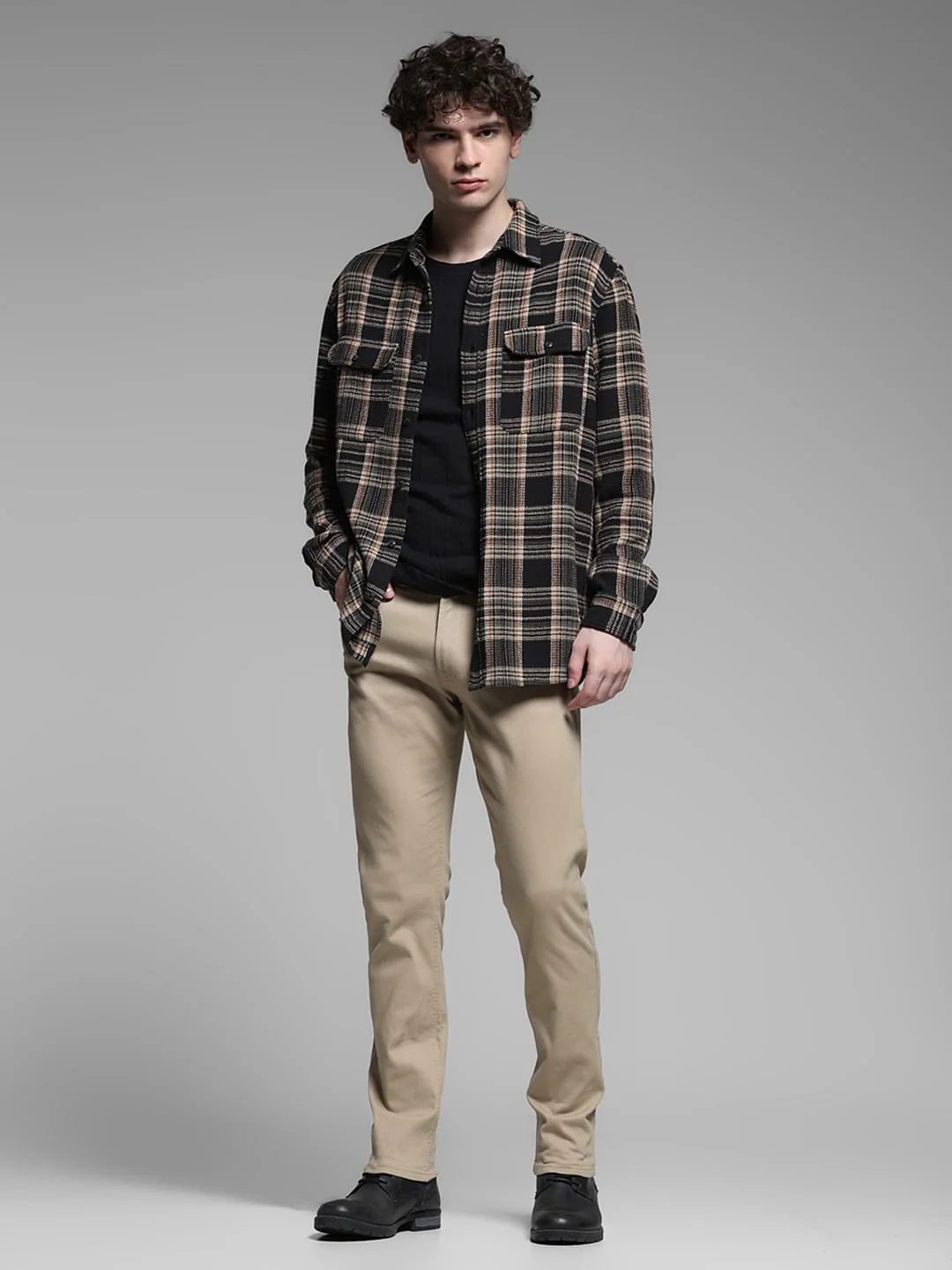 Dark Green Check Cotton Shirt - Image 6