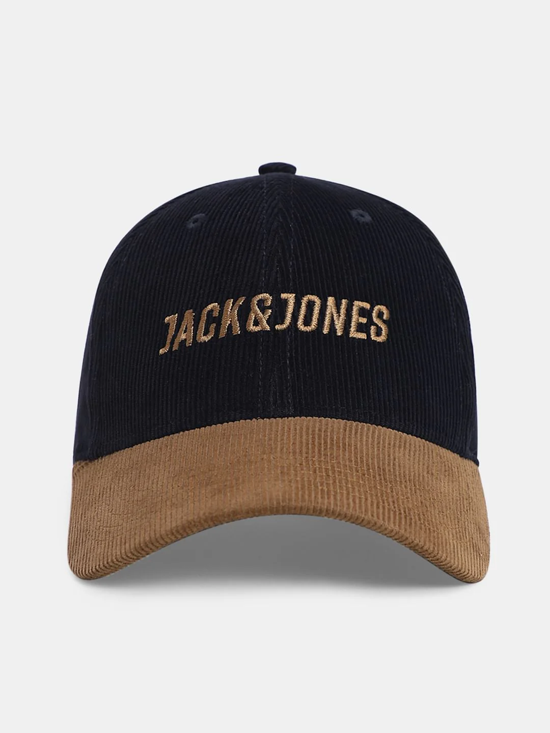 Navy Blue Logo Print Suede Baseball Cap