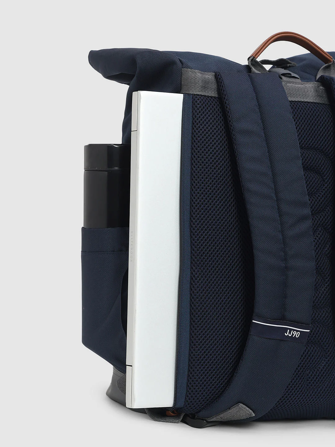Navy Blue Roll Top Backpack - Image 6