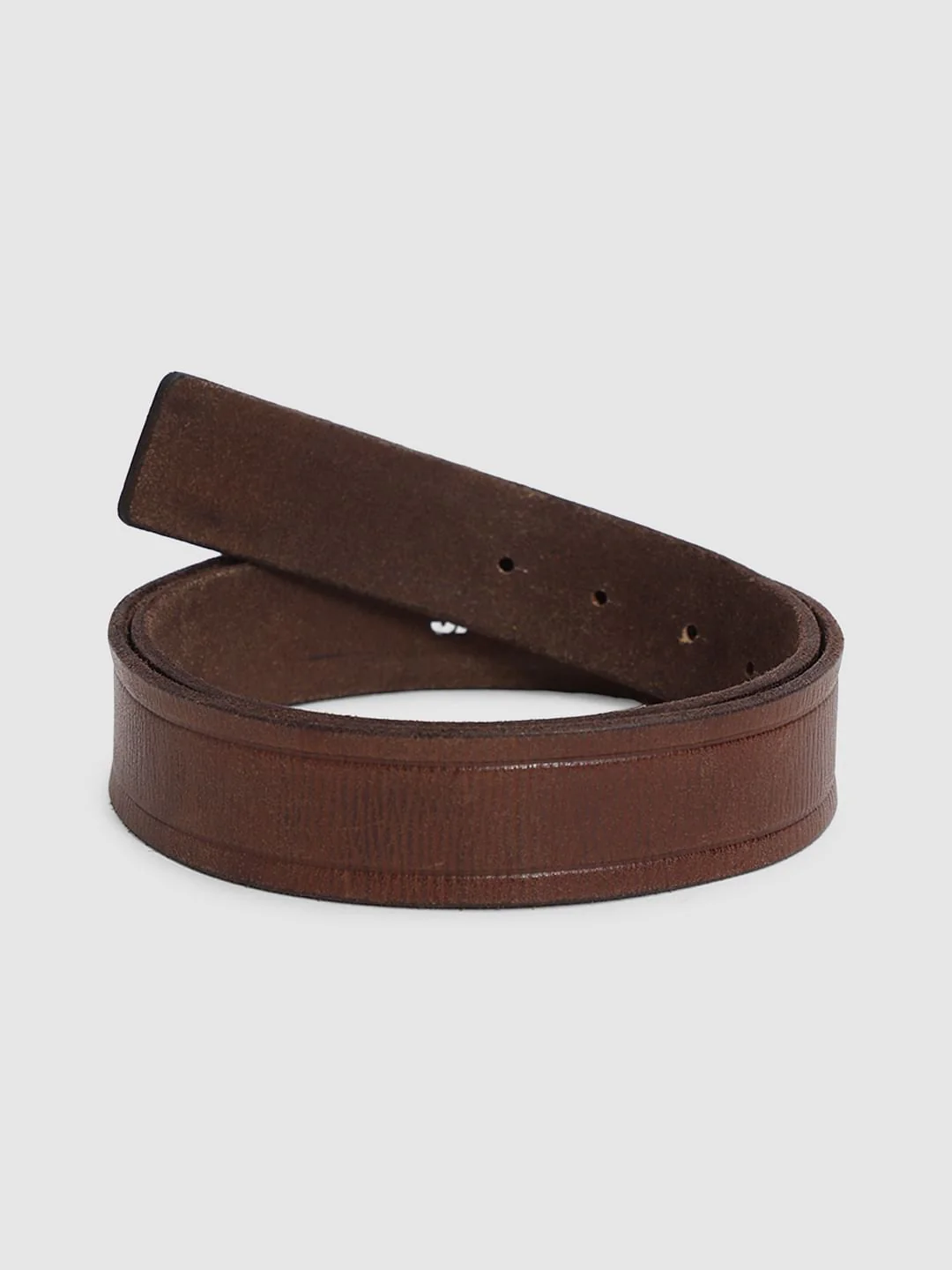 Brown Logo Buckle Leather Belt - Image 2