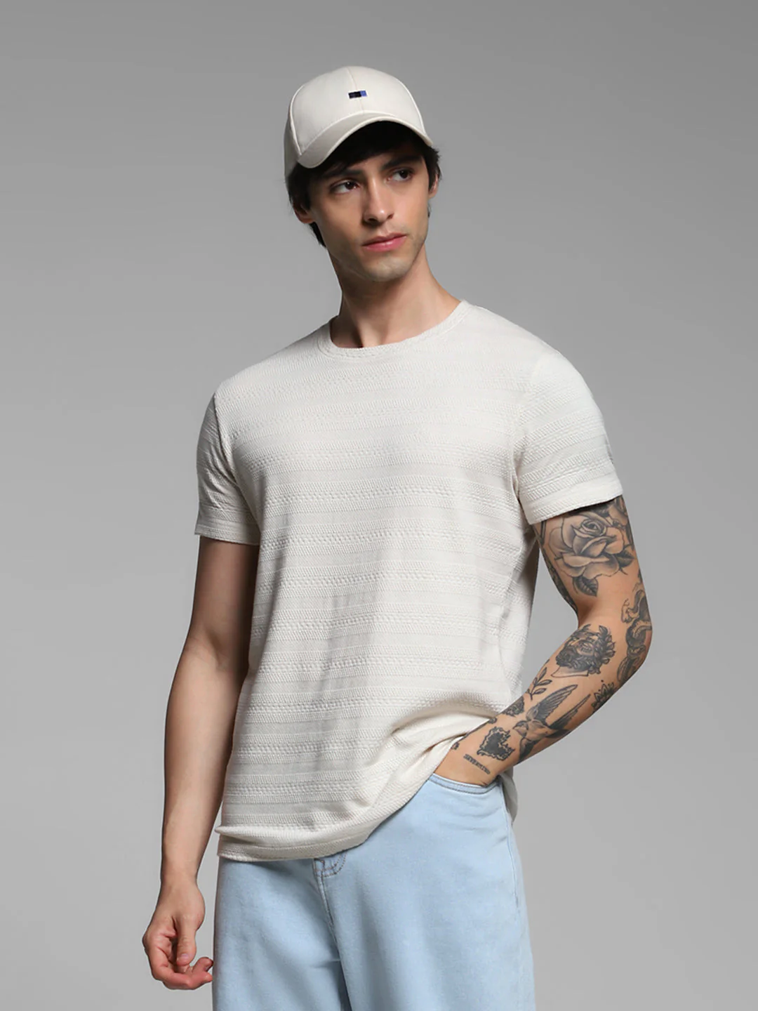 Jacquard Crew Neck T-Shirt