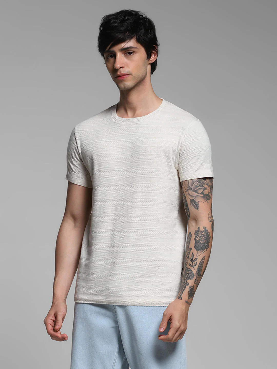 Jacquard Crew Neck T-Shirt - Image 2