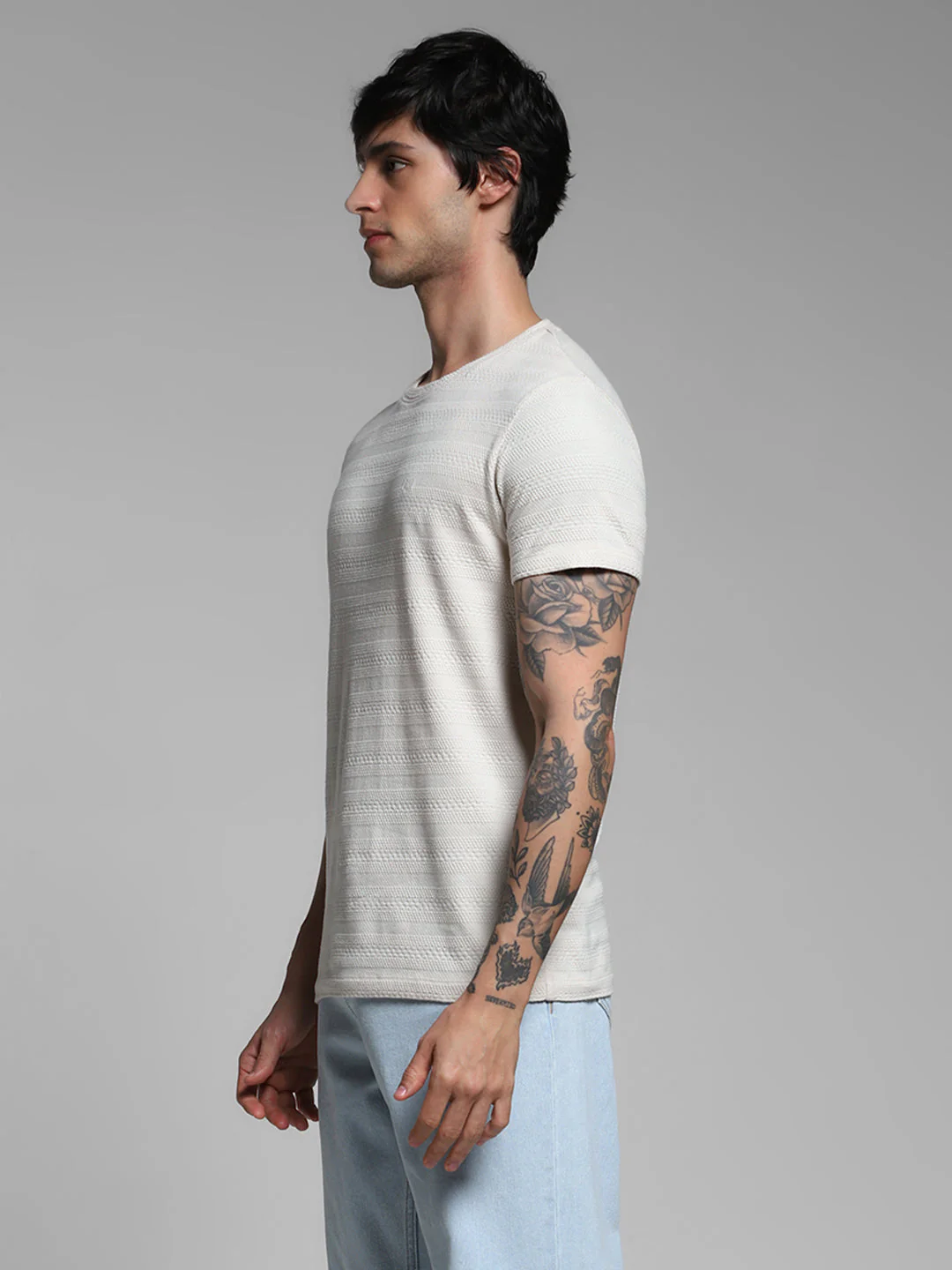 Jacquard Crew Neck T-Shirt - Image 3