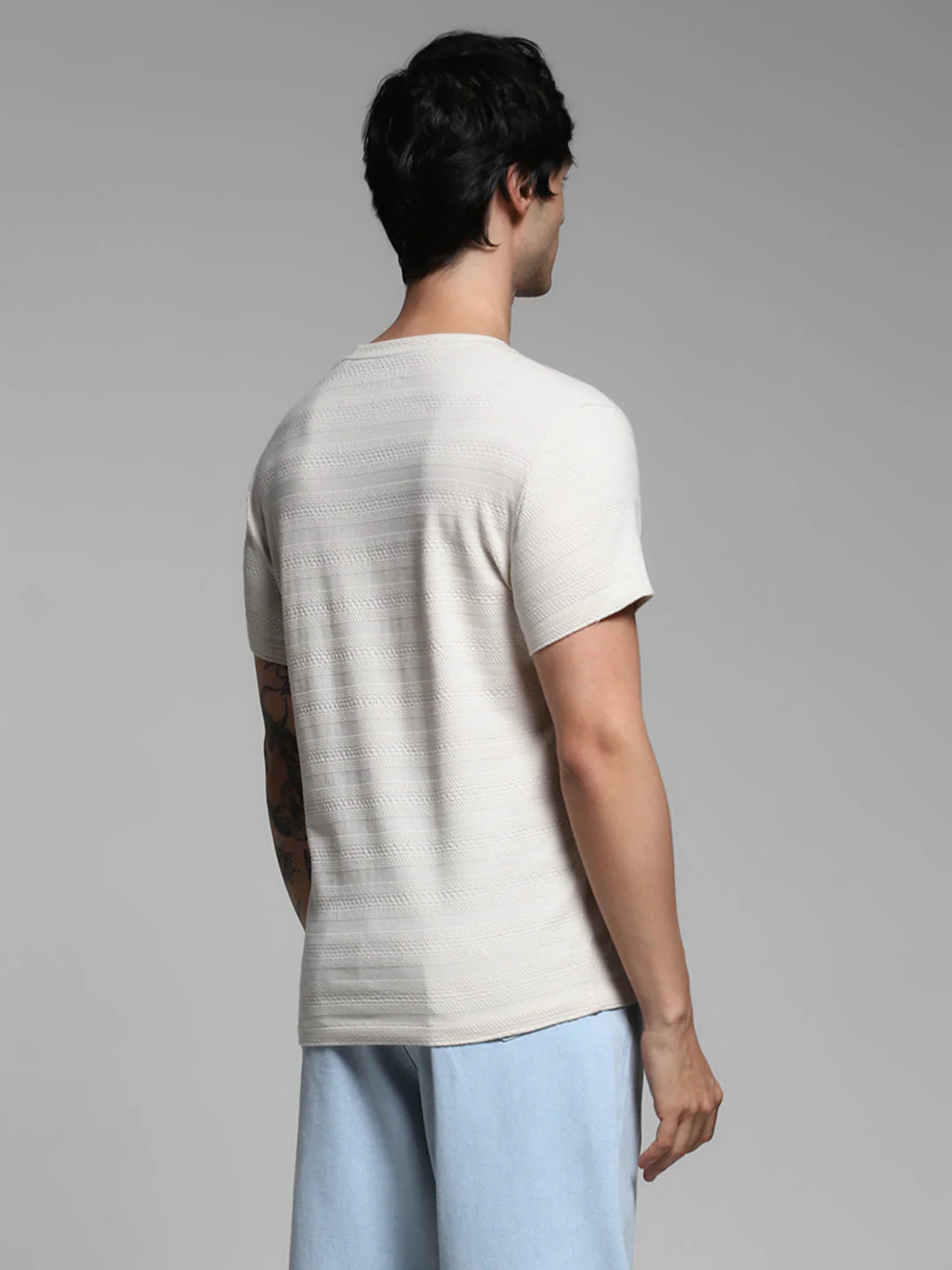 Jacquard Crew Neck T-Shirt - Image 4