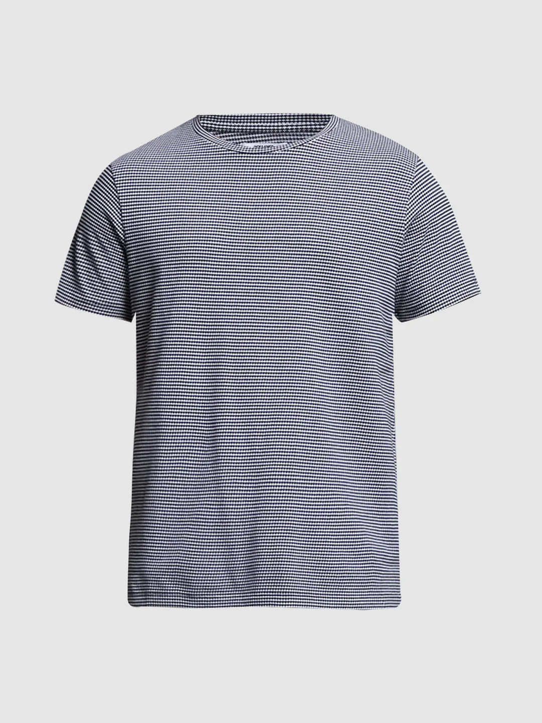 Blue Jacquard Cotton T-shirt - Image 7