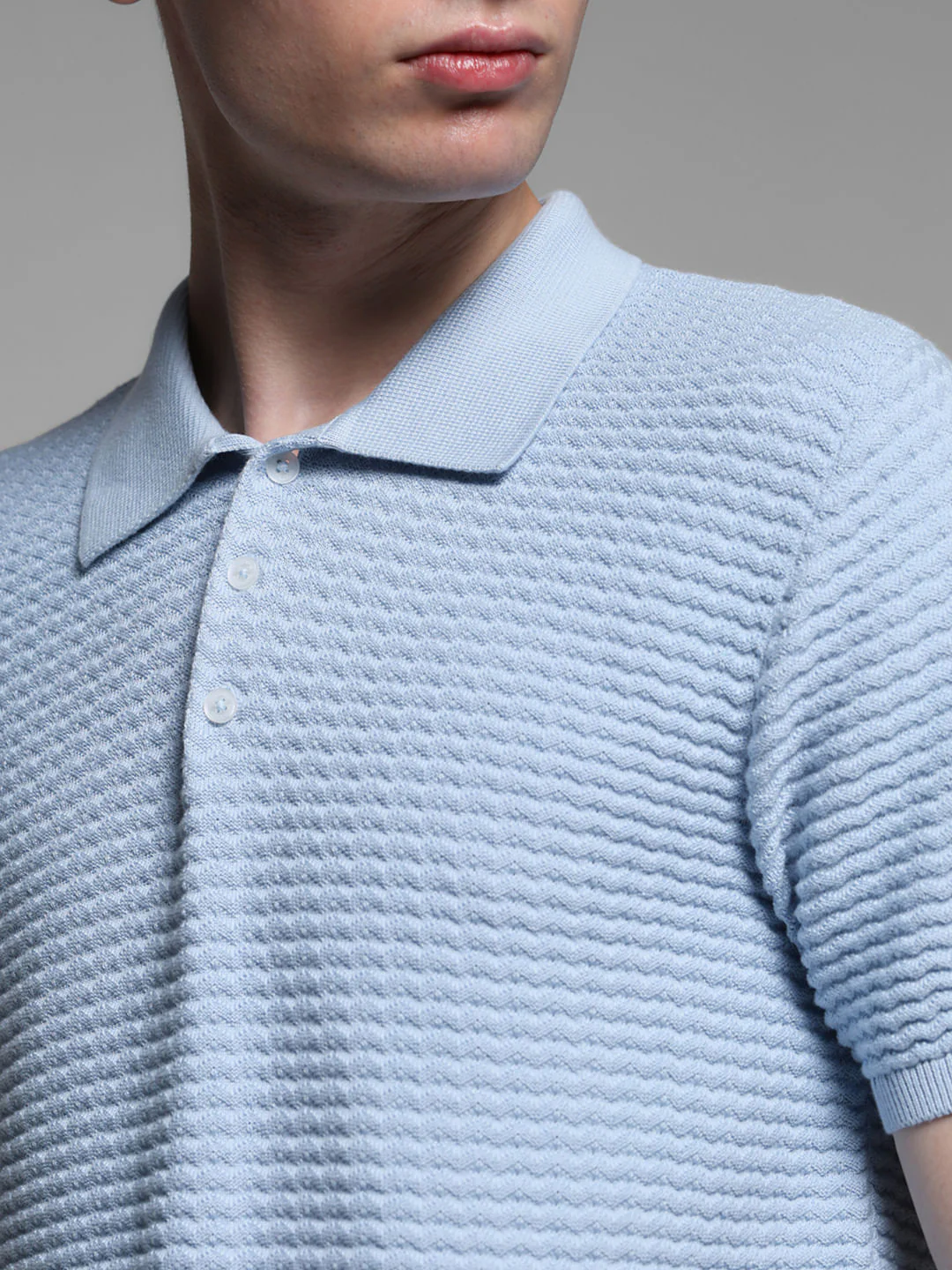 BLUE KNITTED POLO - Image 5