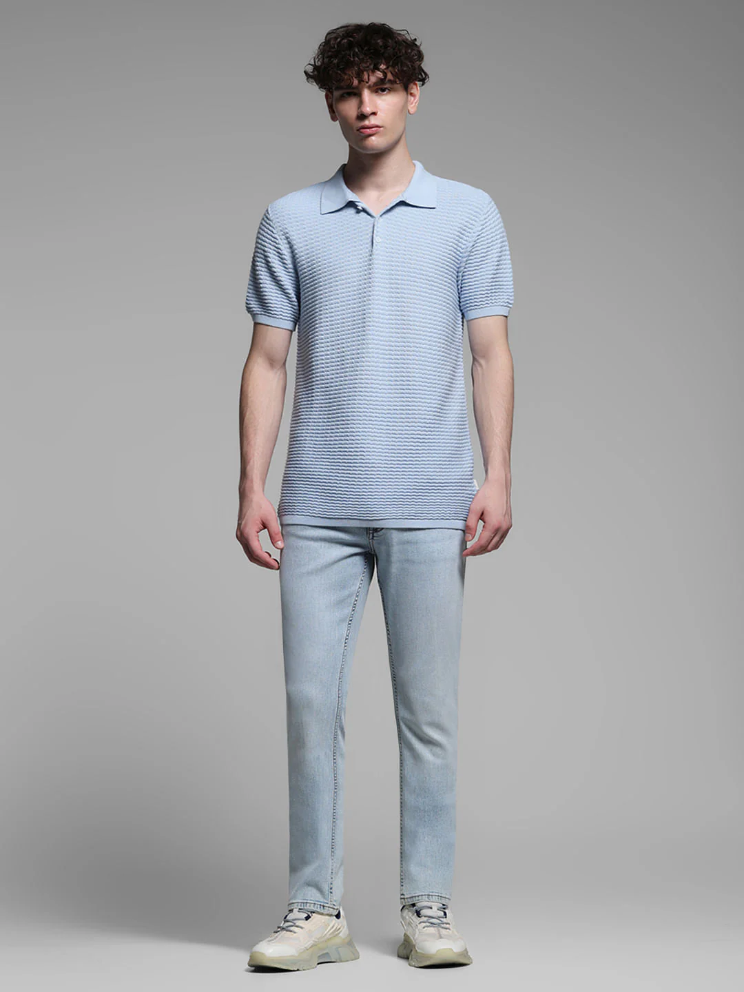 BLUE KNITTED POLO - Image 6