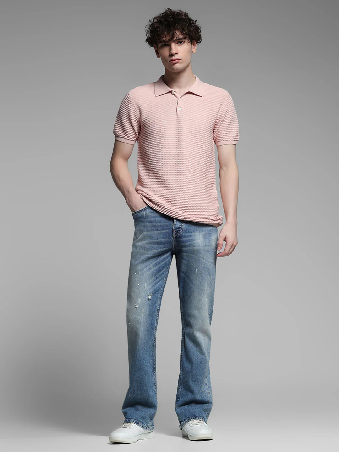 Pink Knitted Cotton Polo - Image 6