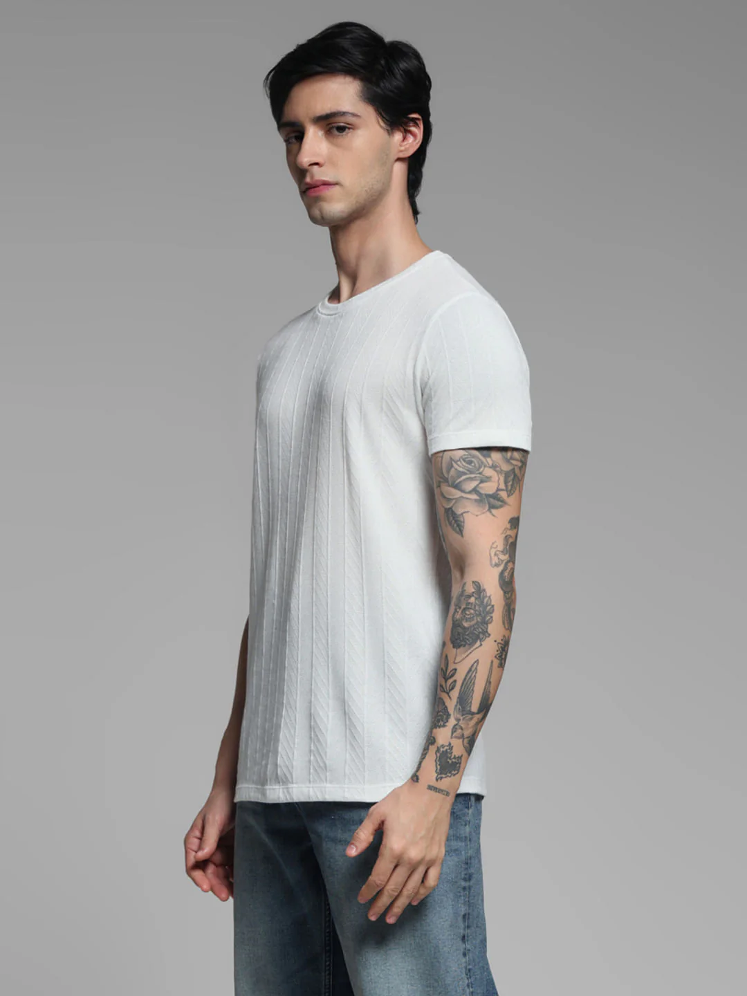 WHITE CREW NECK T-SHIRT - Image 3