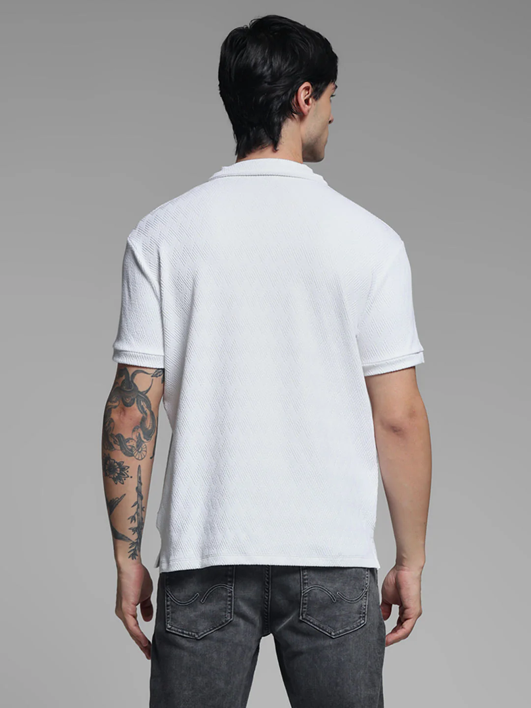 White Jacquard Polo - Image 4