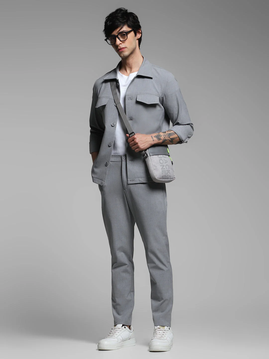 Grey Tailored Slim Fit Pants - Image 6