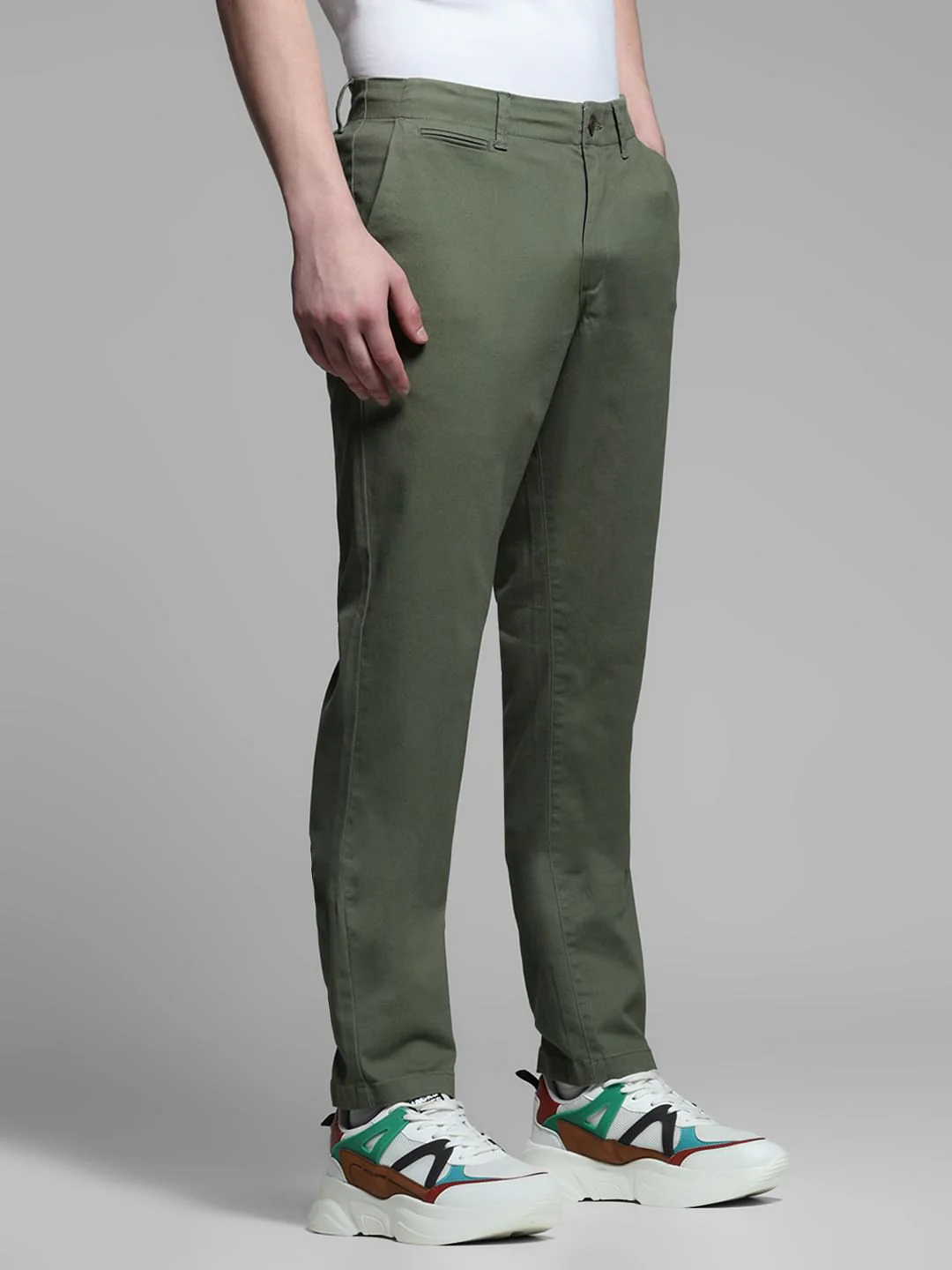 Green Mid Rise Chino Pants - Image 2