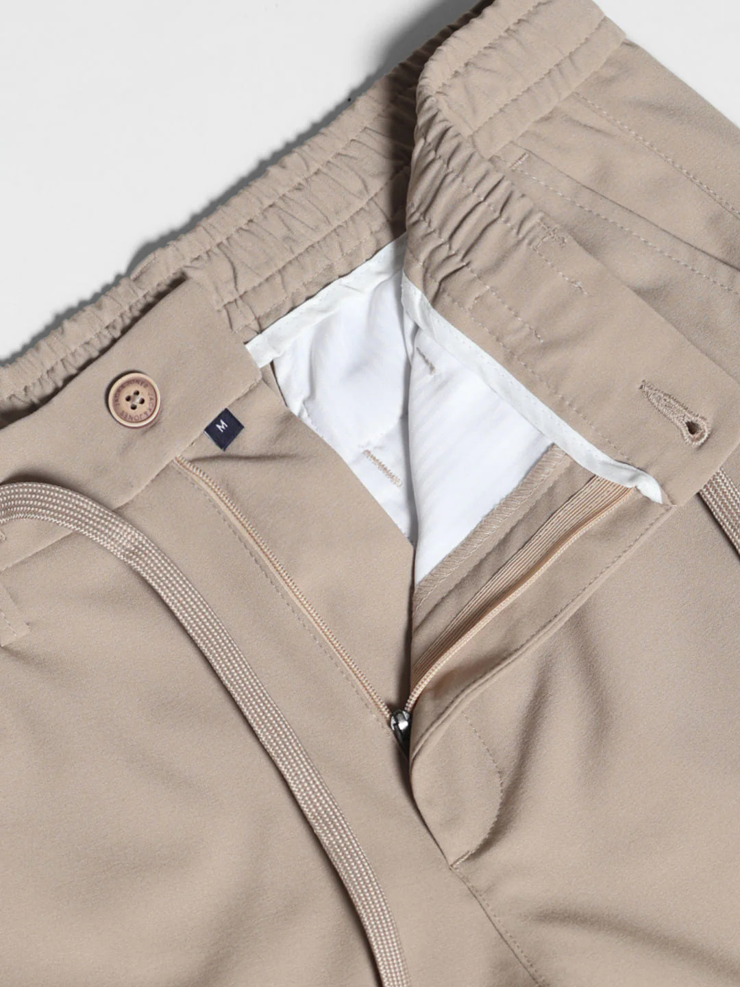 Beige Mid Rise Cargo Pants - Image 5