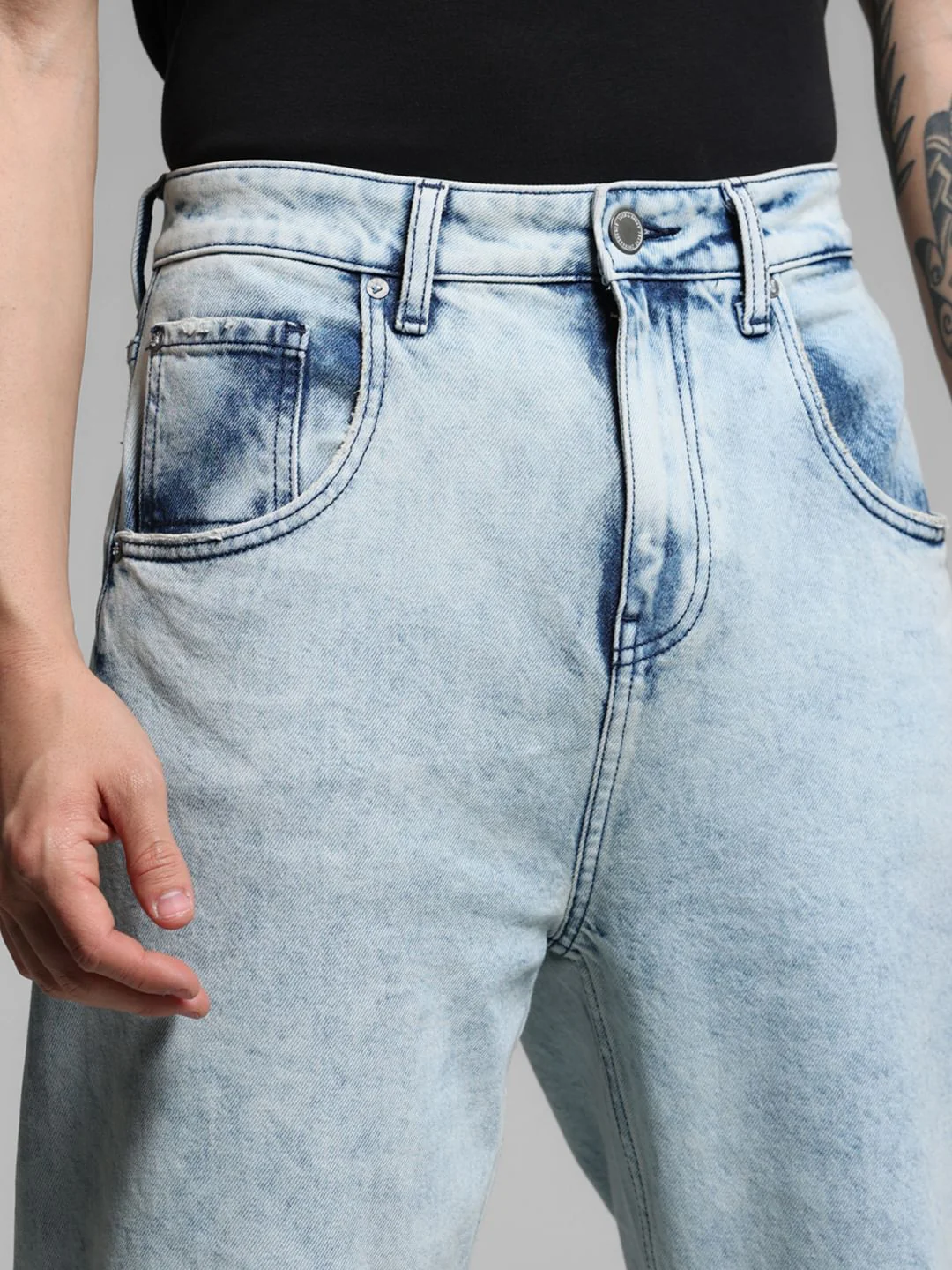 Light Blue High Rise Dario Loose Fit Jeans - Image 4