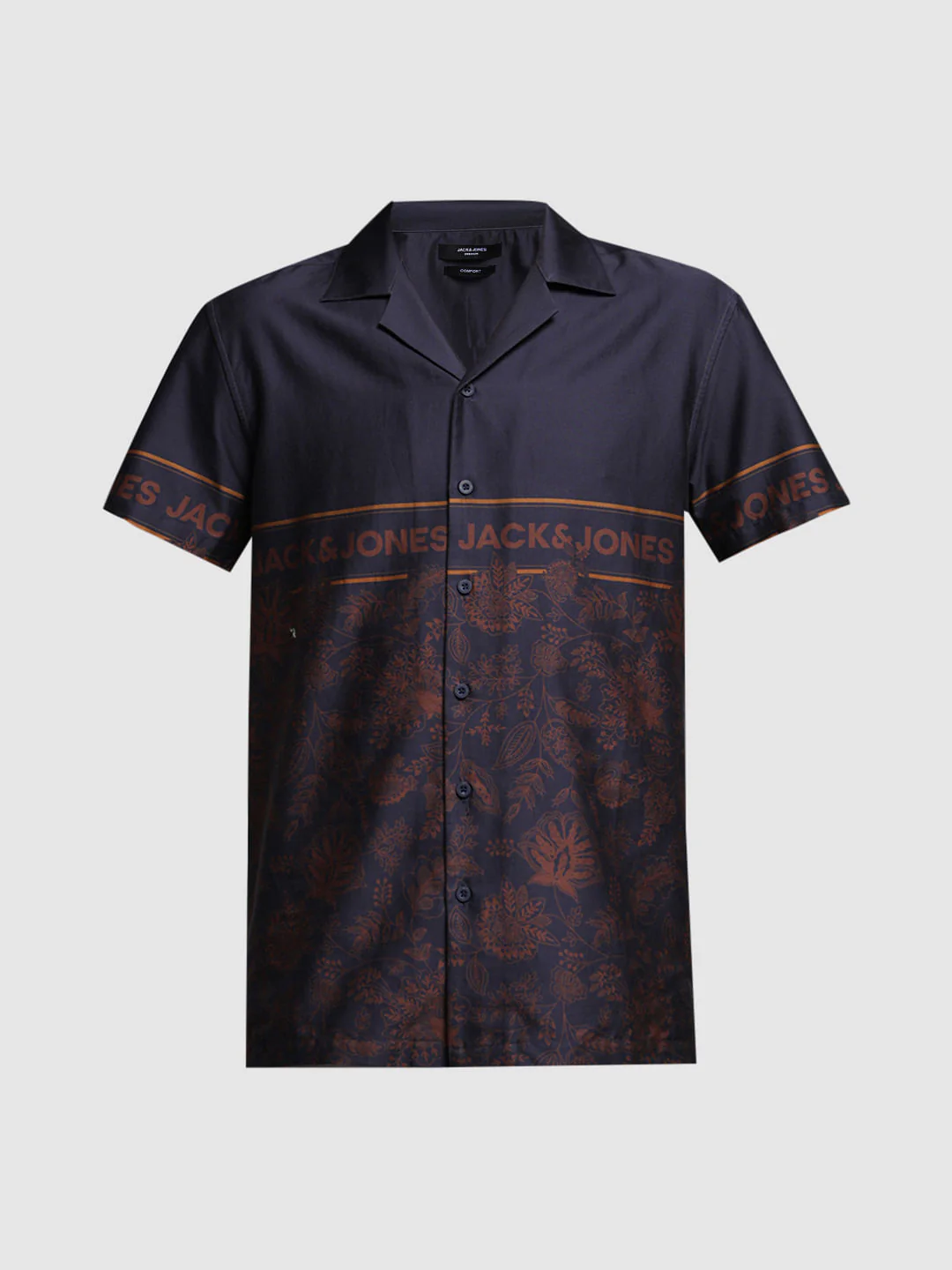 Dark Blue Floral Short Sleeves Shirt - Image 7