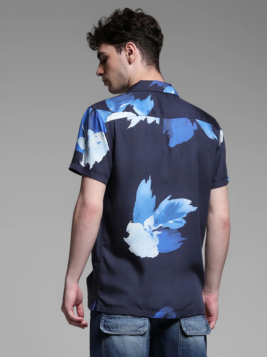 BLUE FLORAL TENCEL SHIRT - Image 4