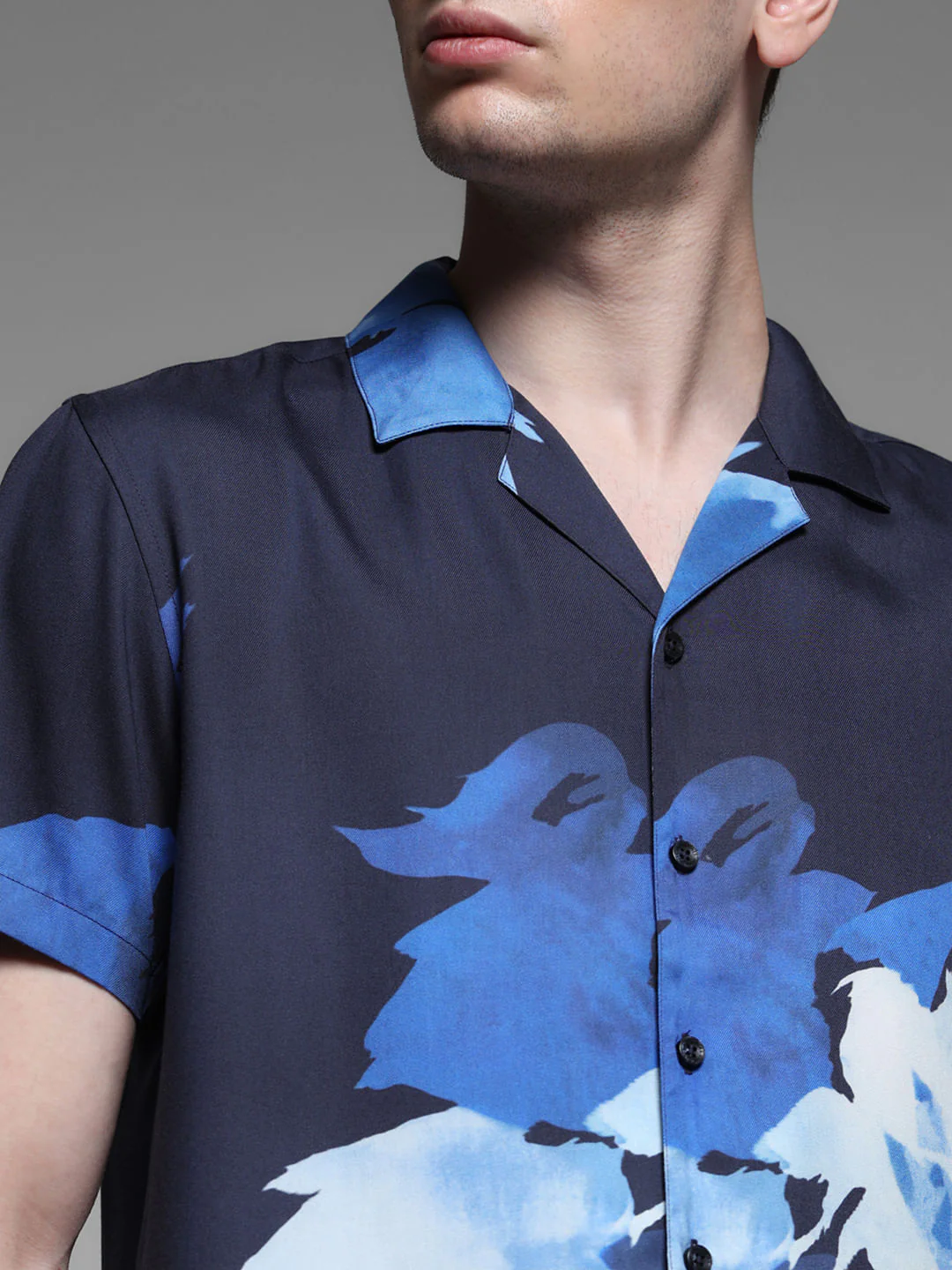 BLUE FLORAL TENCEL SHIRT - Image 5