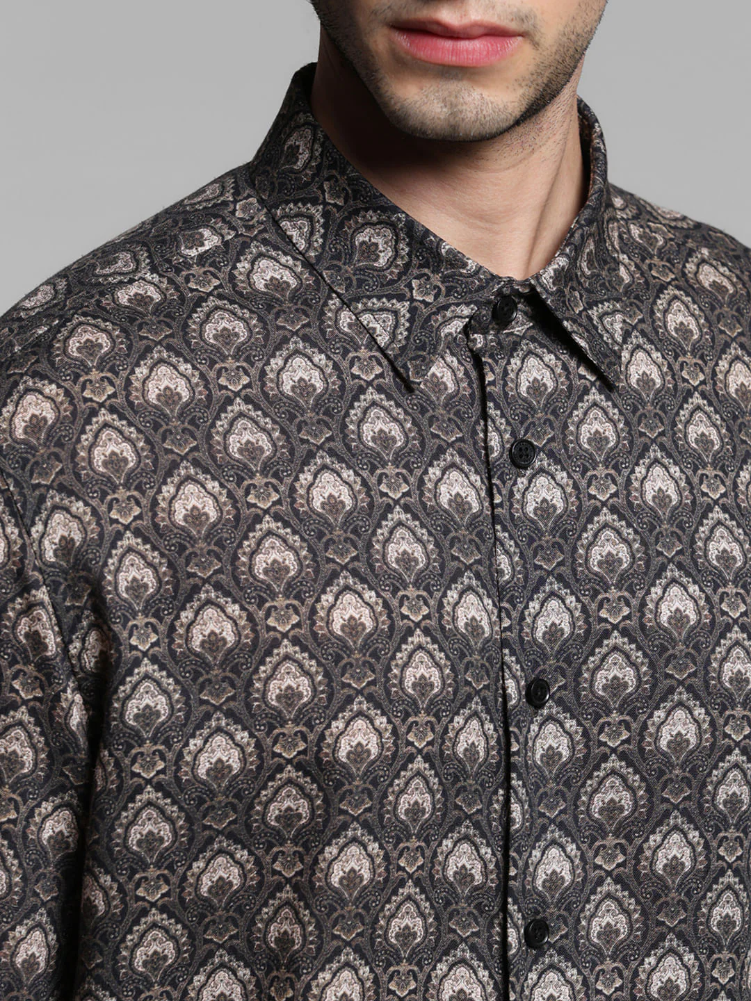 Black Abstract Print Shirt - Image 5