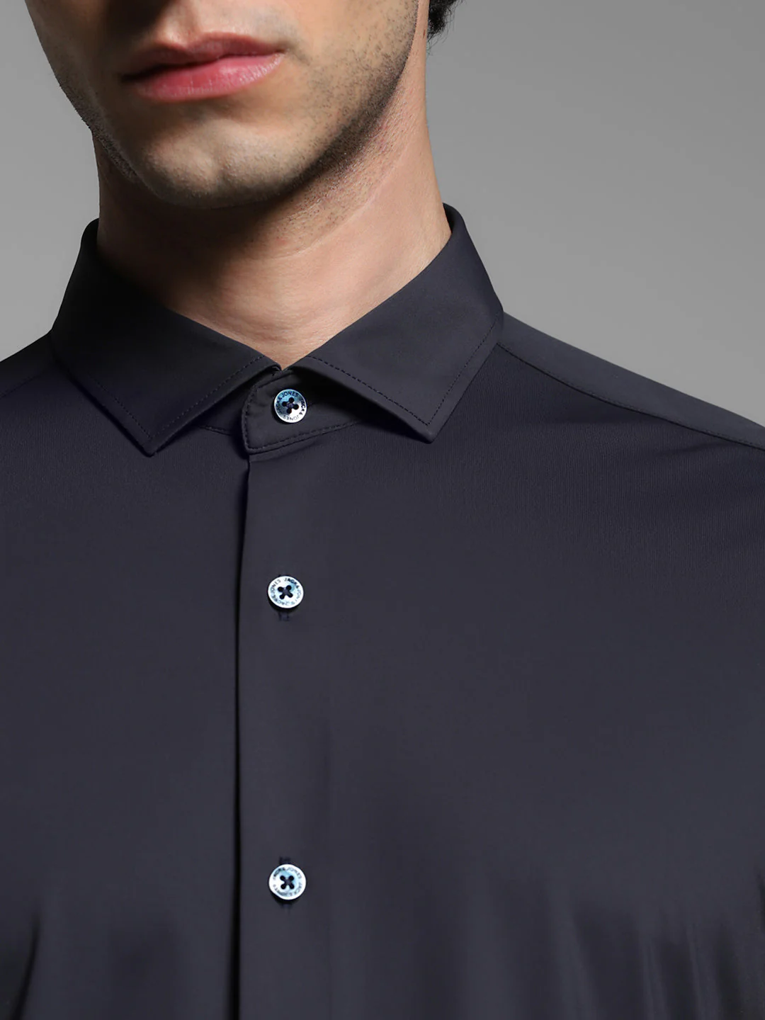 Navy Blue Slim Fit Shirt - Image 5