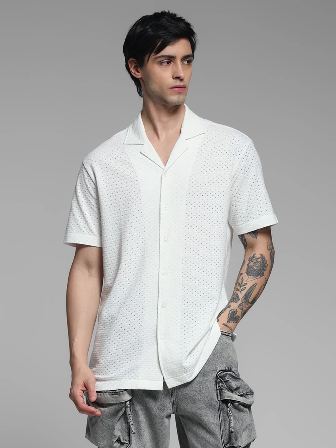White Resort Collar Shirt - Image 2