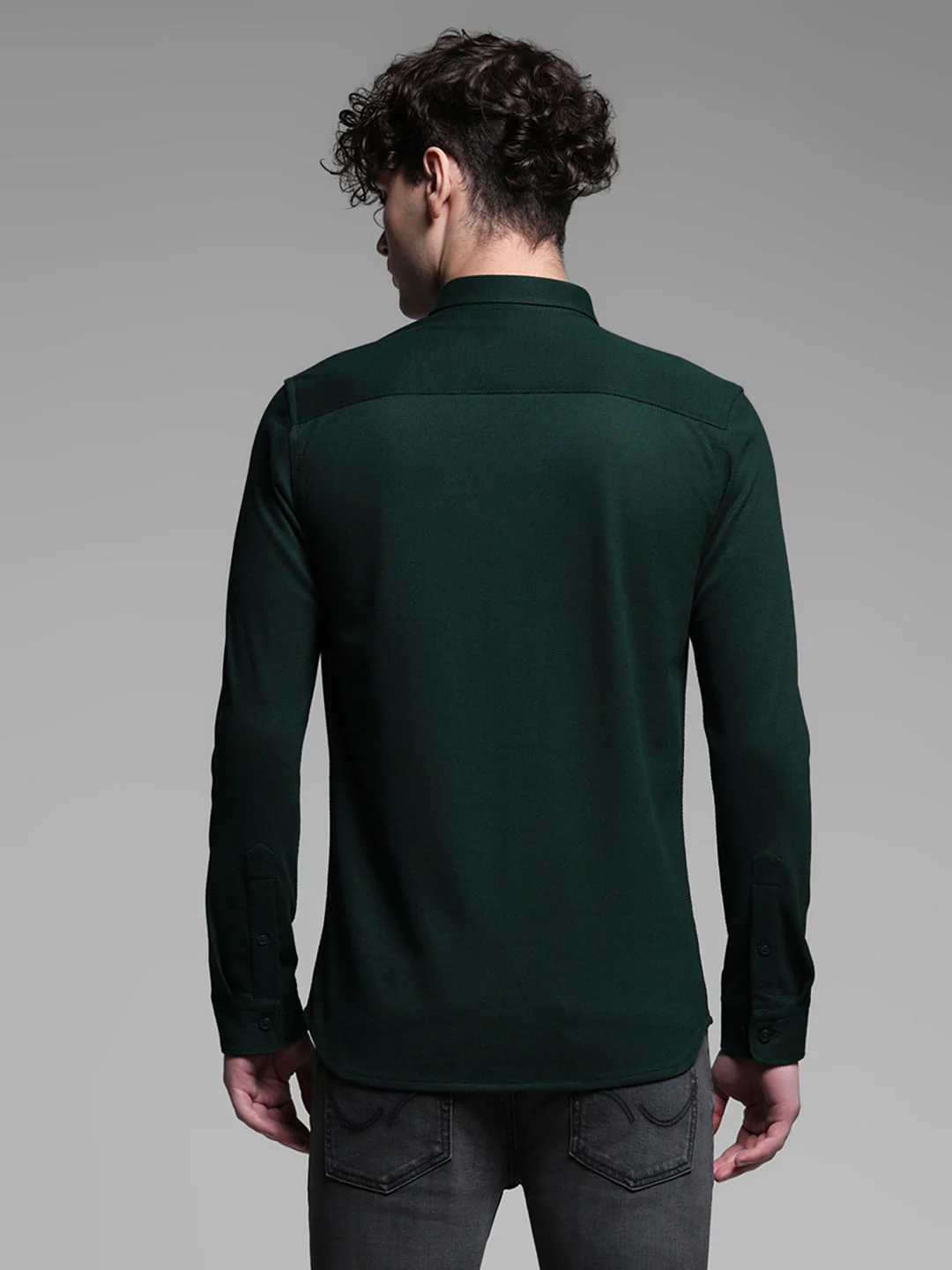 Green Knitted Full Sleeves Shirt - Image 4