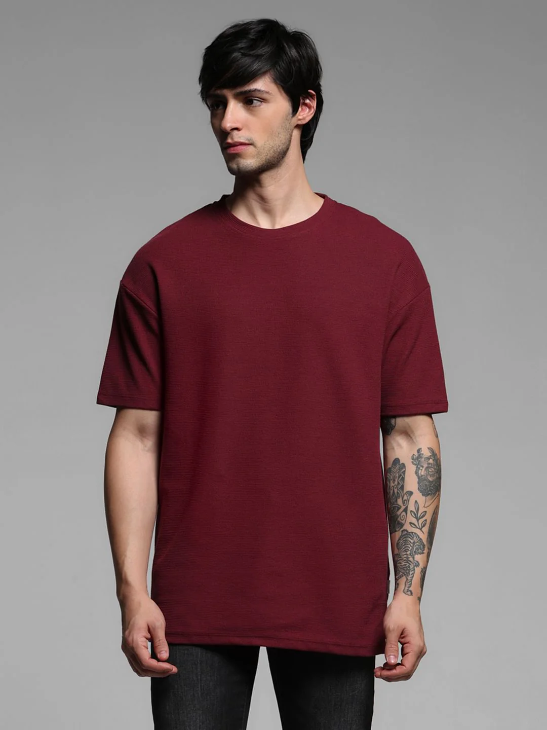 RED OVERSIZED COTTON T-SHIRT - Image 2