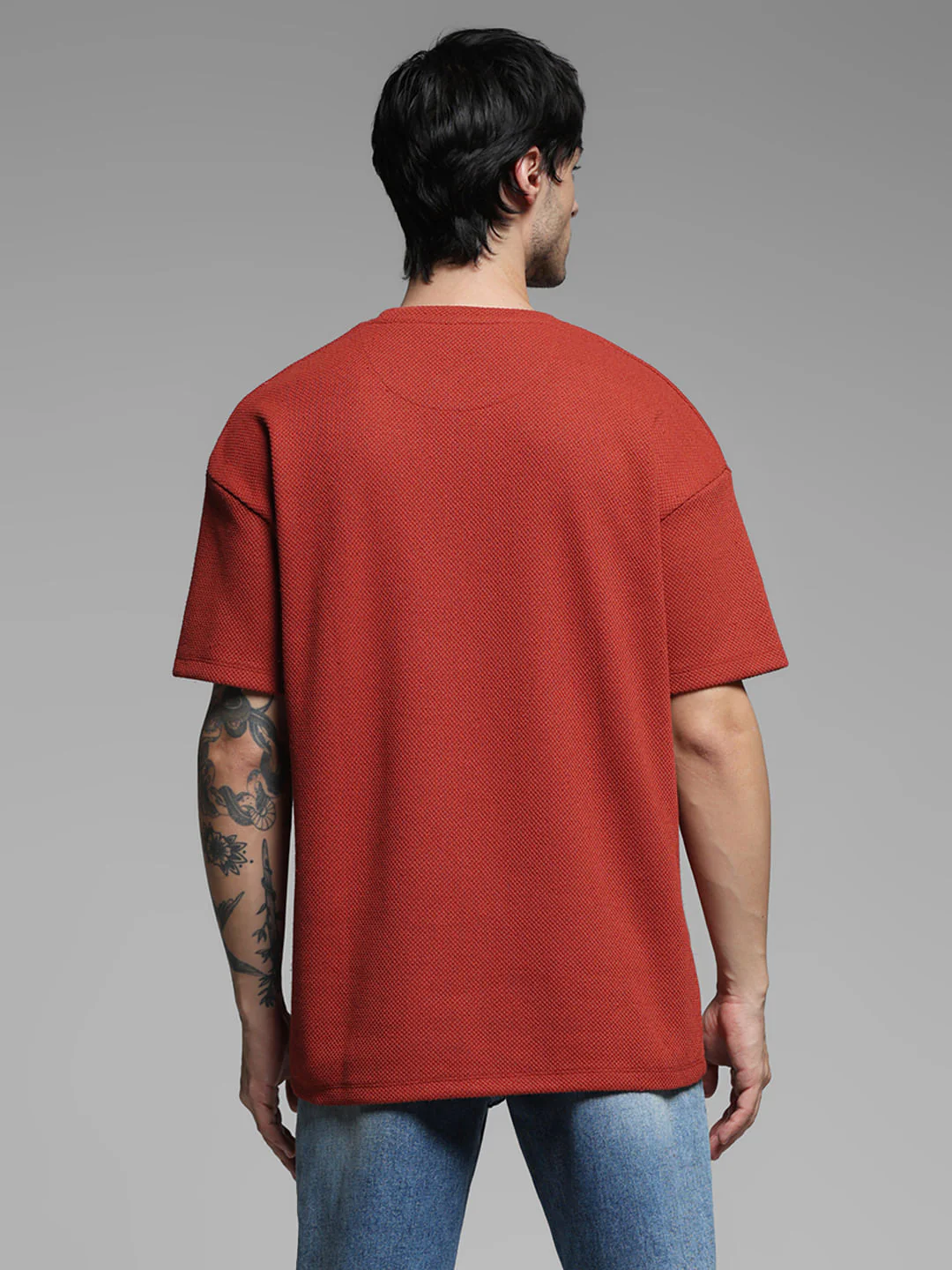 Dark Red Crew Neck T-shirt - Image 4