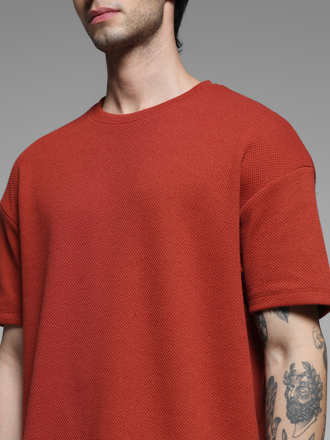 Dark Red Crew Neck T-shirt - Image 5