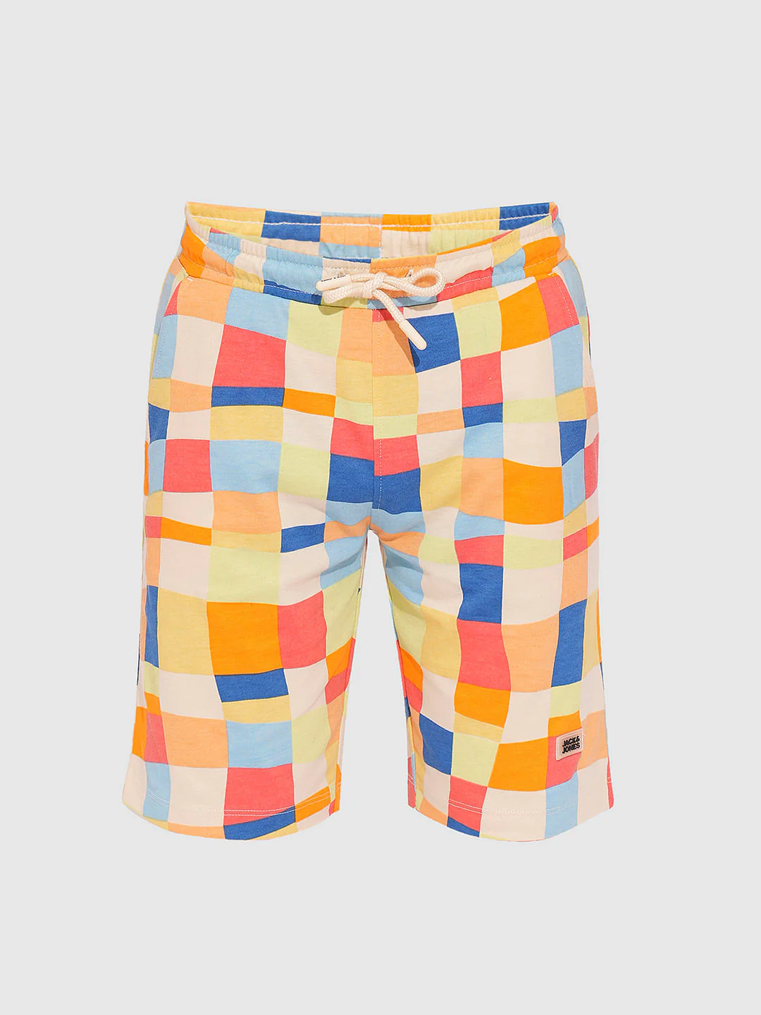 Boys Beige Check Co-ord Set Shorts - Image 7