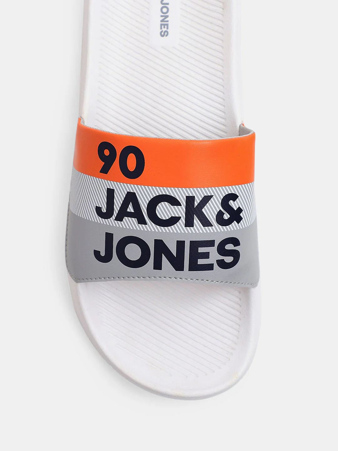 White Logo Print Pool Sliders - Image 7
