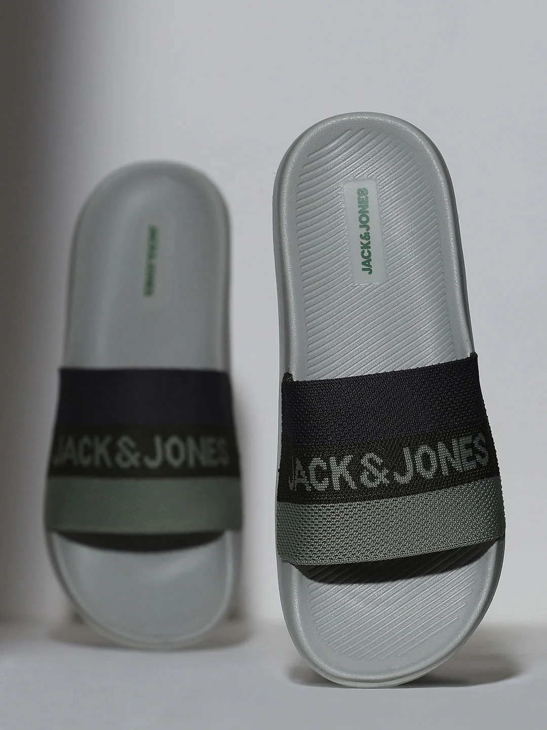 Ash Grey Printed Pool Sliders