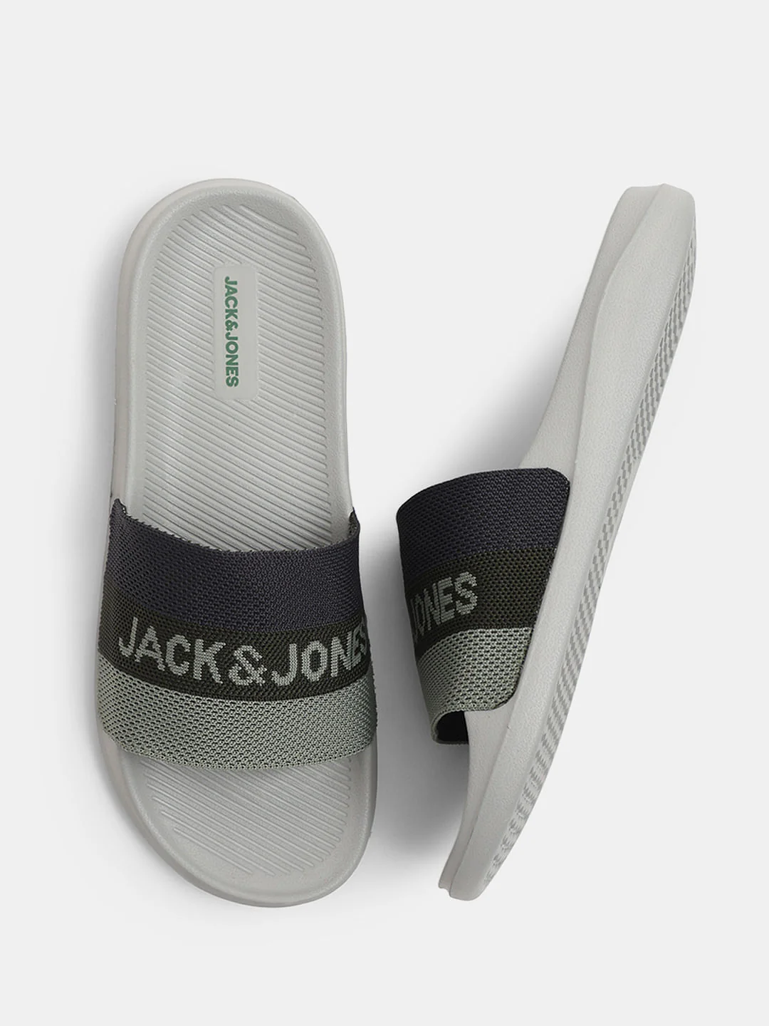 Ash Grey Printed Pool Sliders - Image 3
