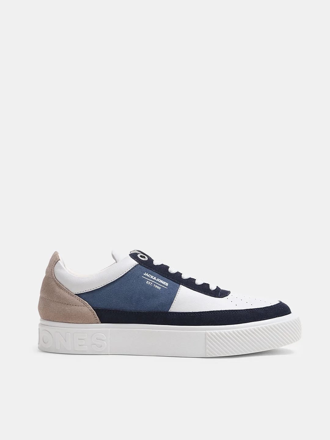 White Suede Detail Colourblocked Sneakers - Image 2