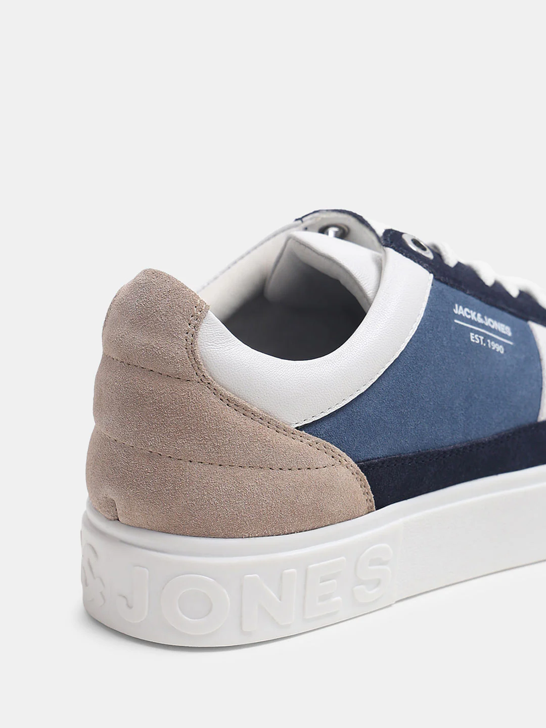 White Suede Detail Colourblocked Sneakers - Image 8
