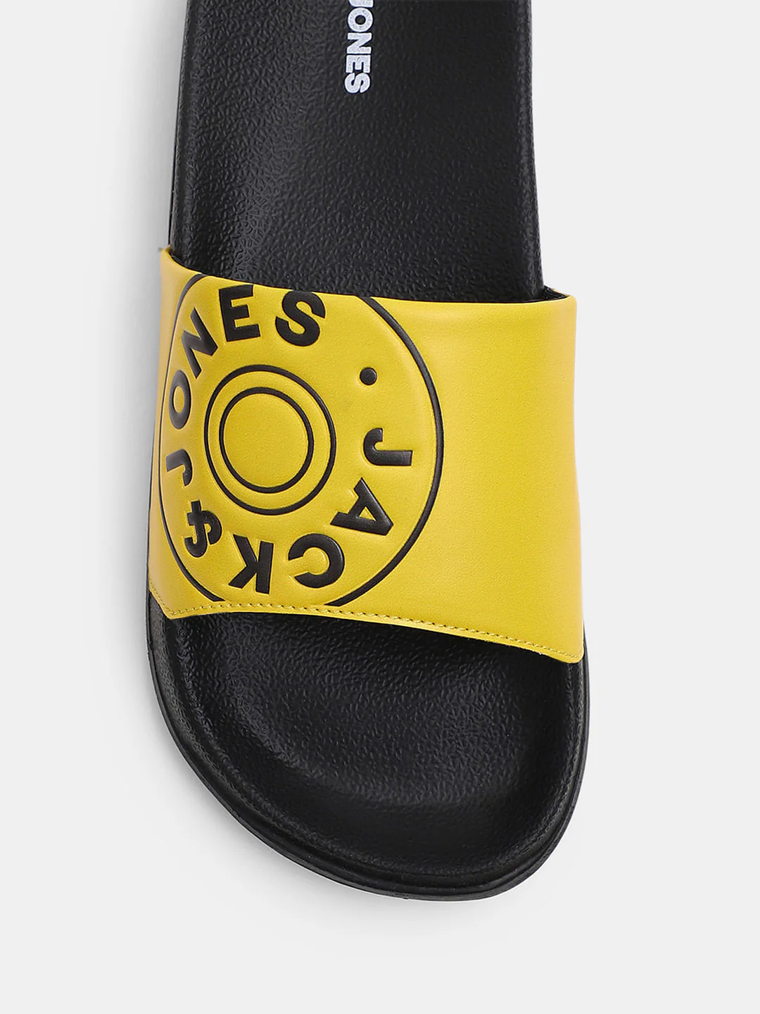 Yellow Logo Print Pool Sliders - Image 7