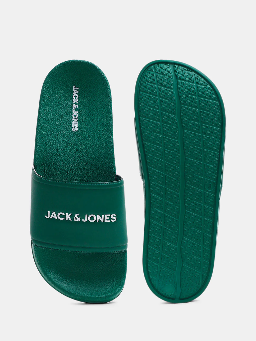 Green Small Logo Print Pool Sliders - Image 5